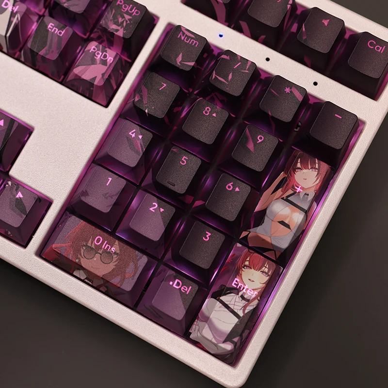 Kafka-keycap para Teclado Mecânico 108 Keycap Pbt Sublimação de Corante Transmissor de Luz Cherry Switch Cross Key Cover Star Trilho Jogo - Imagem 3