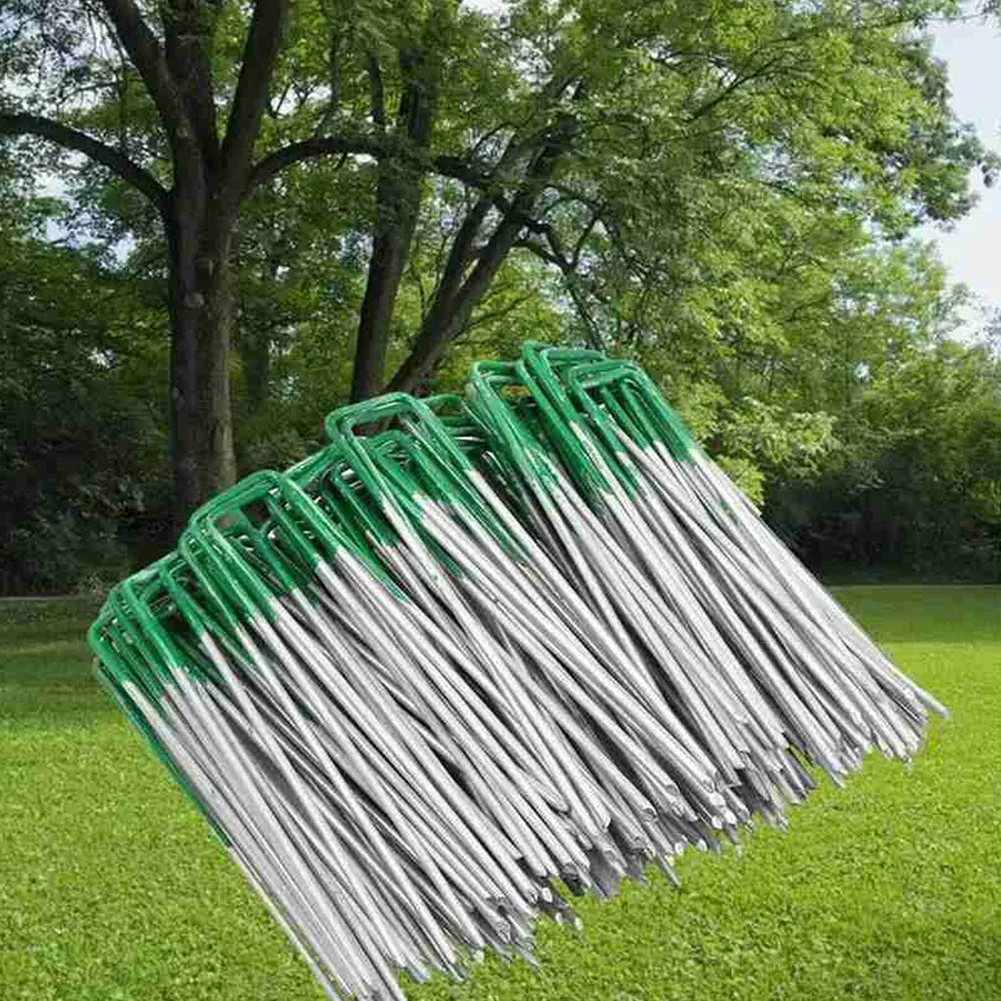U-shaped Staples Pegs Tools Staples Turf Galvanised 5.91*1.18*0.12 Inches Garden Ground Pegs U-Shaped Steel Carbon Steel Lawn