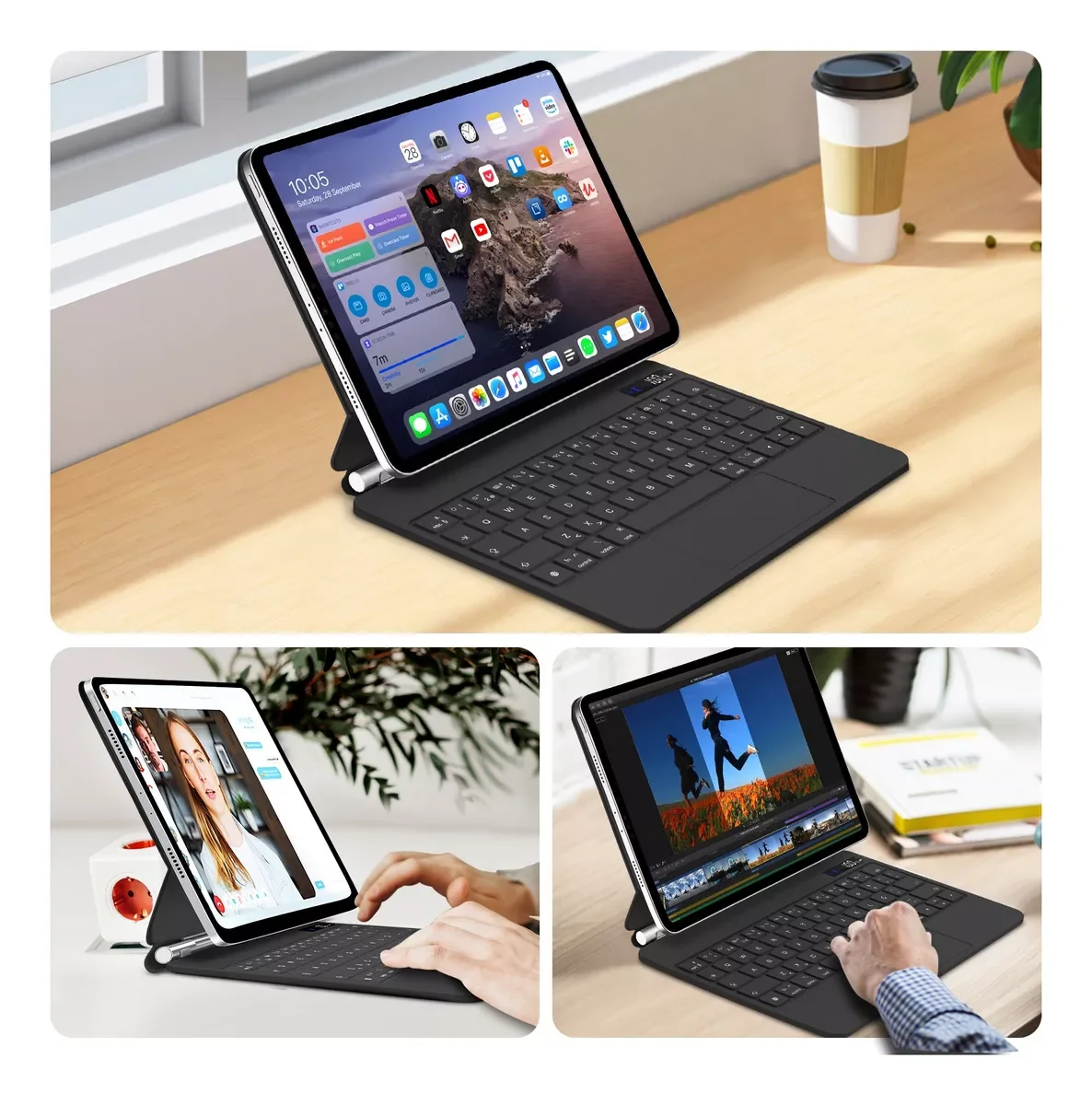 Bettdow Bluetooth Magic Keyboard for ipad pro 12.9 2018-2022 Air
