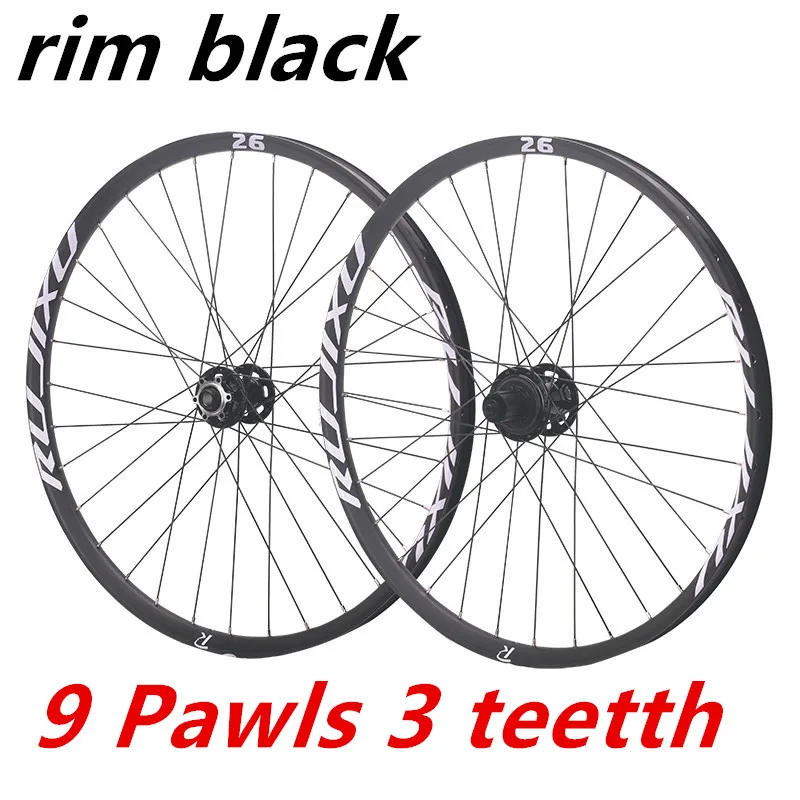 

RUJIXU 9 pawls 3 teeth MTB Wheelset Aro 29 27.5 26 Clincher Rims Disc Brake 32h QR TA BOOST HG Hub Mountain bike wheel set