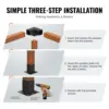 Pergola Bracket Kit 4''x4'', 4pcs 3-Way Heavy Duty Corner Bracket Woodworks DIY Post Base Kit, Easy Installation Wooden Be 6