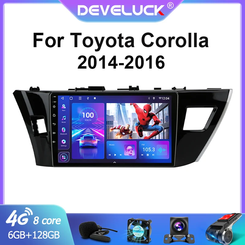 Автомагнитола 2DIN Android 10 6 ГБ + 128 Гб мультимедийный видеоплеер для Toyota Corolla Ralink 2014-2016