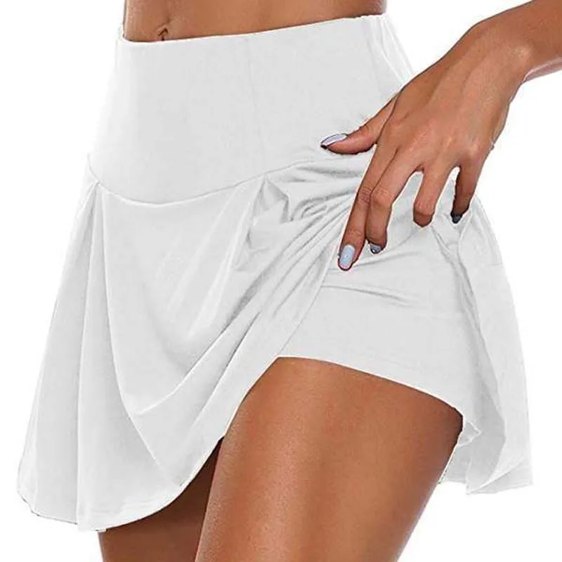 Women's Golf Shorts Solid Color Fake Two-Piece Leggings Ladies Golf Clothing Woman Shorts Tennis Skirt Women