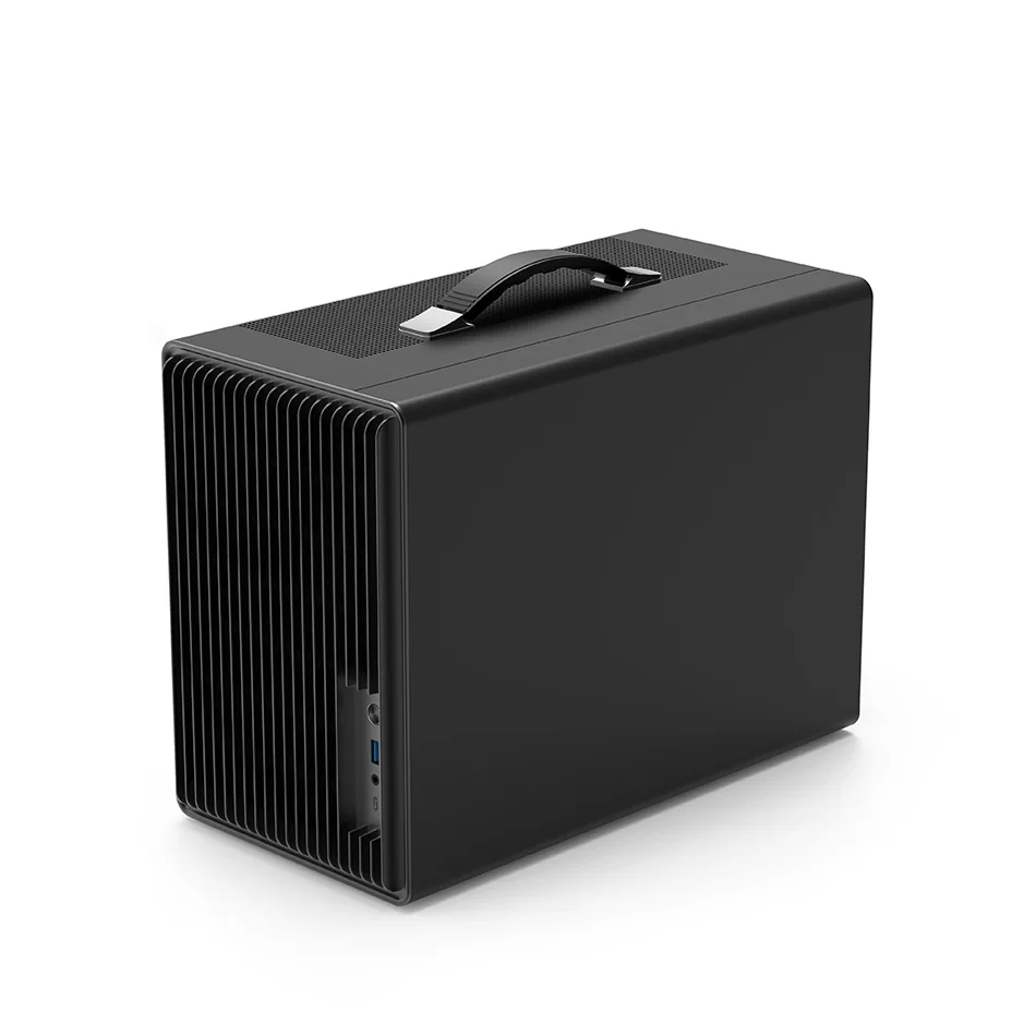 PC Case PC Chassis Mini ITX Desktop Case Power Train P40 Mesh MATX Desktop Case ITX Small Computer Handheld DIY Mini ITX Computer Chassis Support ATX/SFX Power Supply