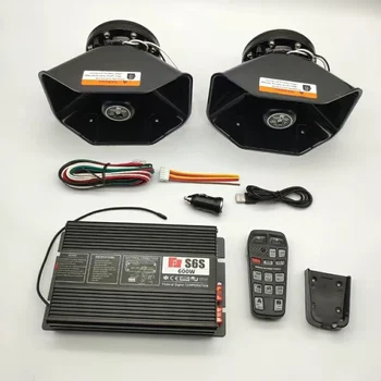 12V Wireless Electronic Siren Loud 400W Car Warning Alarm Police Siren Horn Speaker with MIC System Fire Siren PA Speaker 1