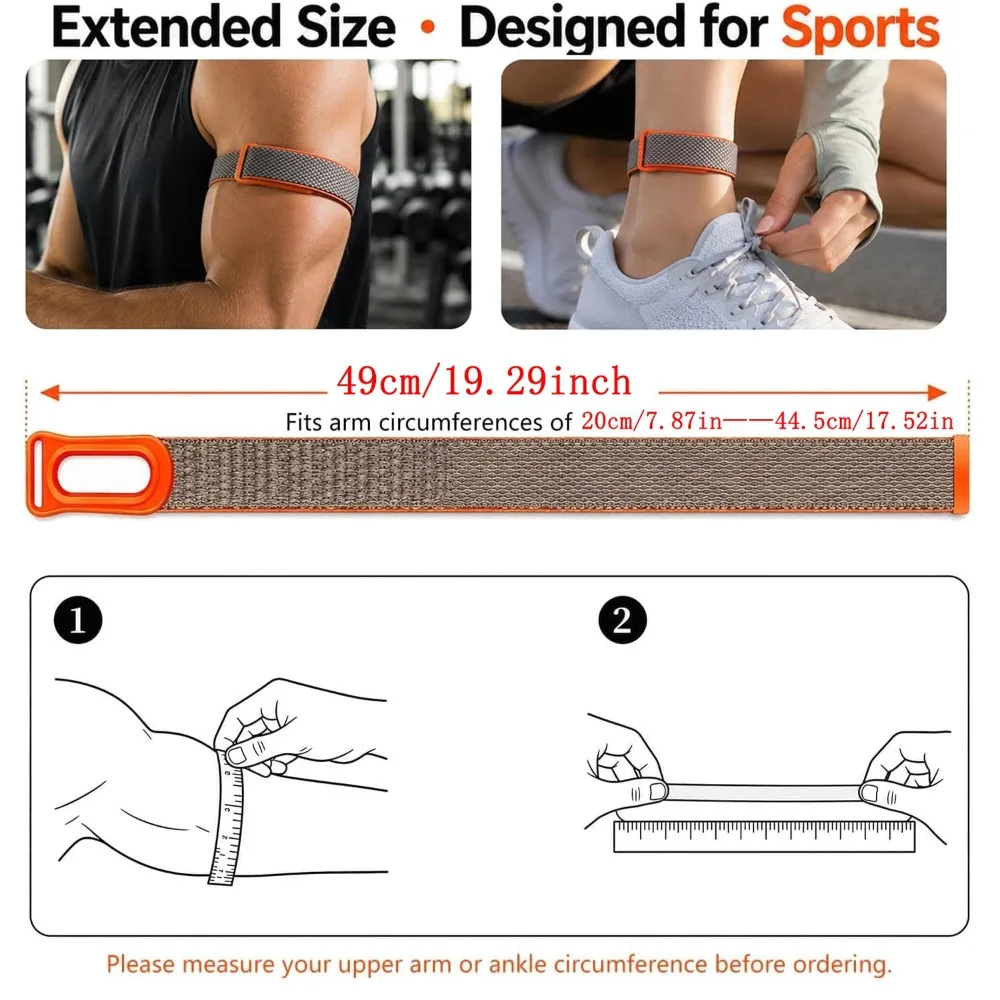 Enhanced Sport Arm Band for Fitness Trackers - Elastic Nylon Strap for Arm/Ankle