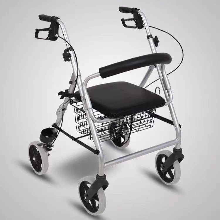 Aluminum Alloy Elderly Walking Aids Assisted Walking Assistance Vehicle Wheeled Adult Handcart Rollator