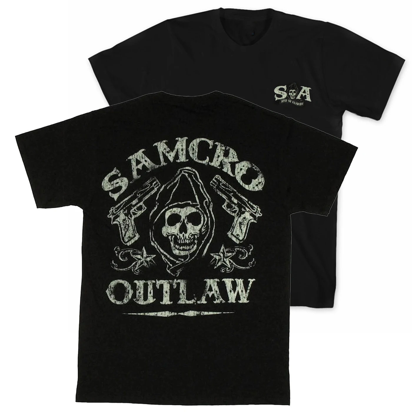 

Vintage SOA Grim Reaper Symbol SAMCRO Outlaw T-Shirt 100% Cotton O-Neck Summer Short Sleeve Casual Mens T-shirt Size S-3XL