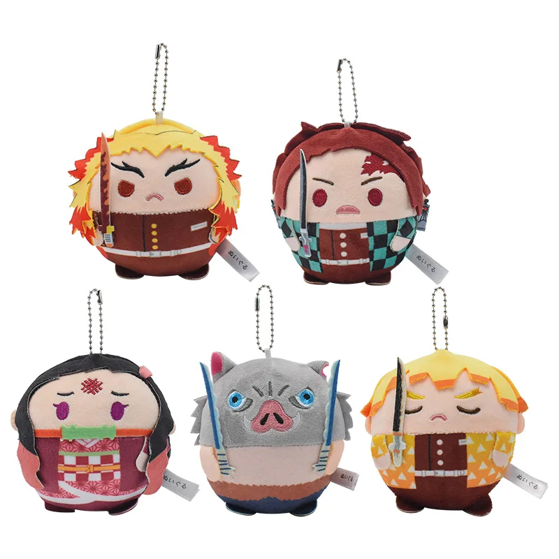 

10cm Demon Slayer Plush Toys Doll Cute Fat Type Rengoku Kyoujurou Megumi Nanami Enmu Stuffed Toy Pendant Gifts