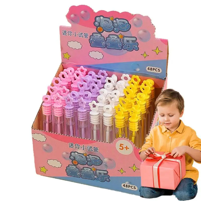 

Toddler Bubble Wand 48pcs Safe Bubble Stick Set Mini Fun Portable Leakproof Bubble Toys With Bubble Solution For Boys Girls Kids