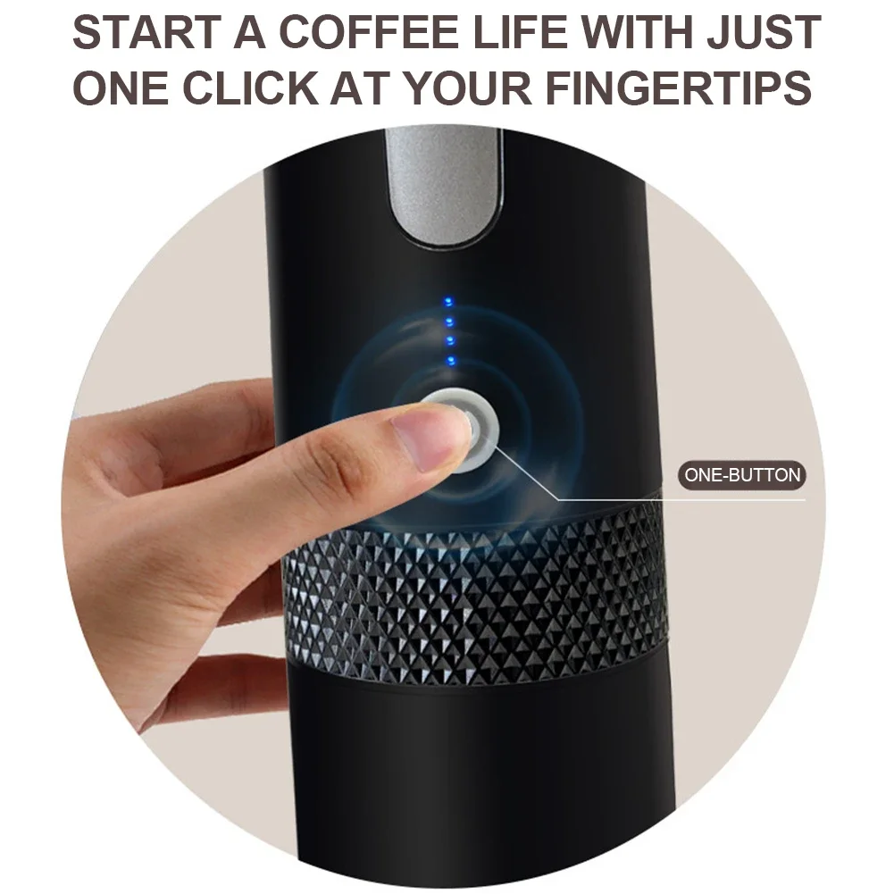 170ML Electric Coffee Machine Portable Ground Coffeer Wireless Compatible with Capsule & Ground Coffee for Camping Travel Hiking