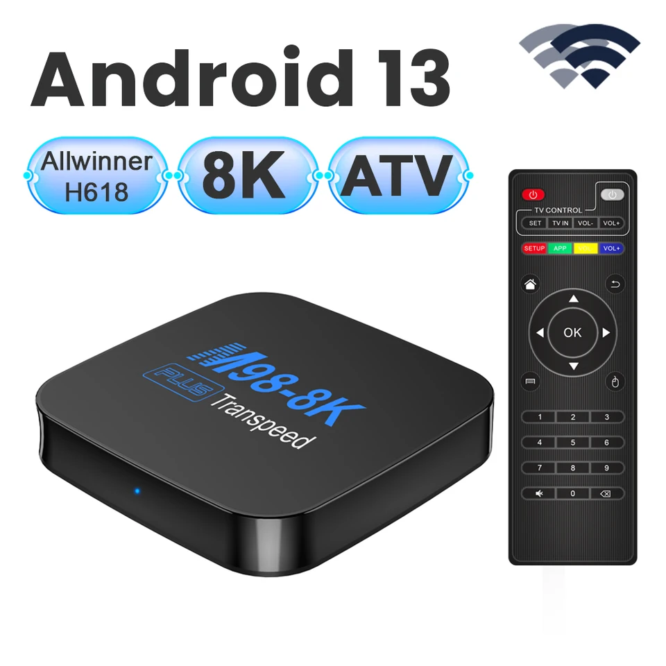 トランススピードAndroid 13.0搭載 8K TV BOX Transpeed Android 13 TV Box ATV Dual Wifi With TV Apps 8K