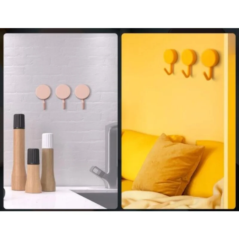 

Solid Color Free Punching Without Trace Nail Door Hook Decorative Clothes Wall Hook Mounted Wall Small Hooks