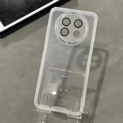 Luxury Soft Silicone Acrylic Glass Mobile Phone Case - Premium Protective Back Cover for Huawei Nova Y91 (Transparent White)