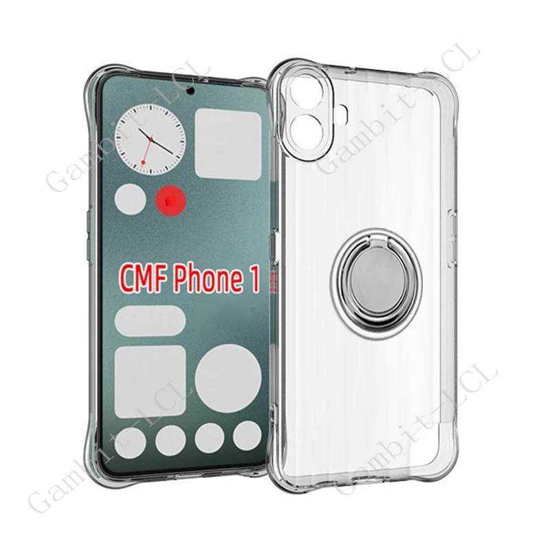 Enhanced Shockproof Soft Back Ring Holder Phone Case