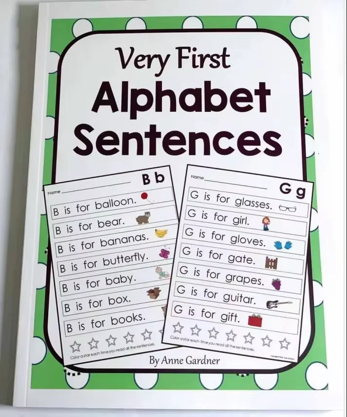 240 Pages English Very First Alphabet Sentences Textbook