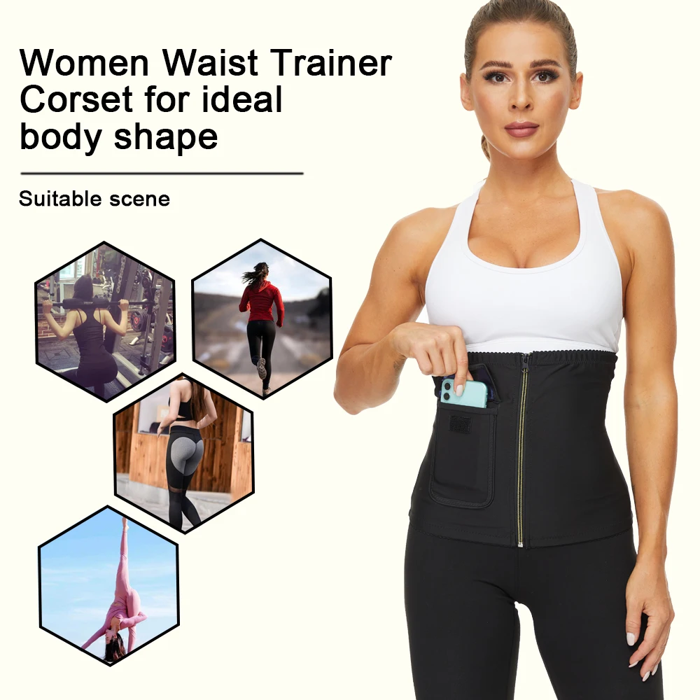 NINGMI Women Waist Trainer Sauna Sweat Belt Waist Cincher Sauna Slimming  Belt for Weight Loss Body Shaper Waist Trimmer