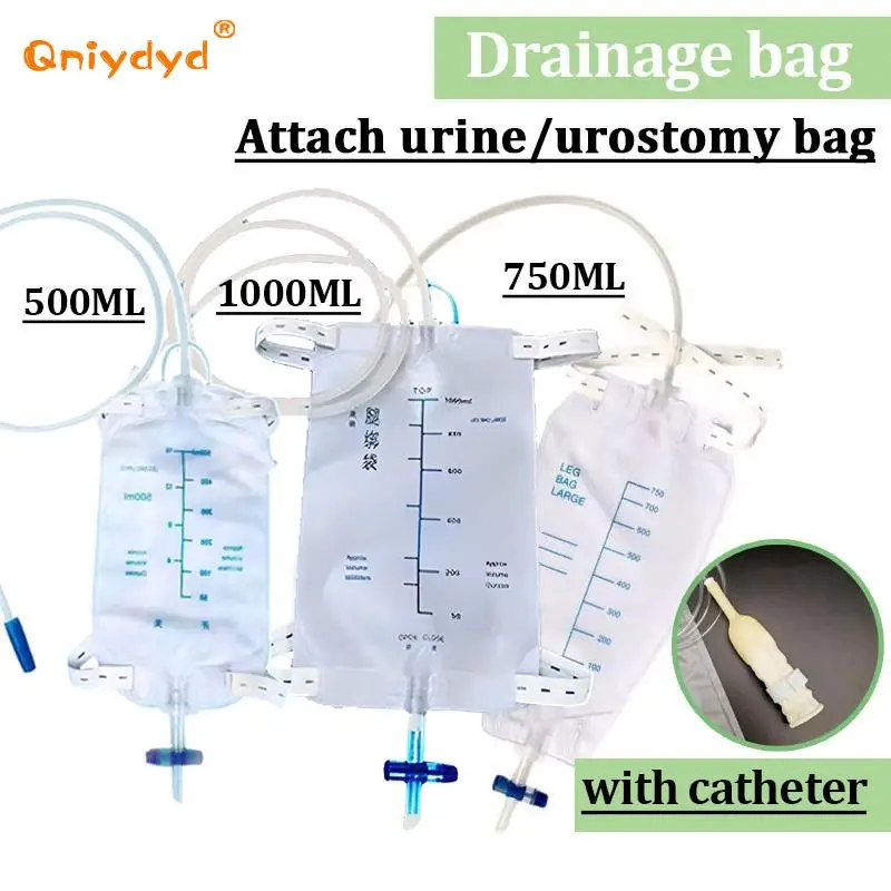 Urine Collection Bag 500Ml/750Ml/1000Ml Drainage Bag Urine Collection Urination Bag Thickened Catheter Leg Storage with Tube Drainage