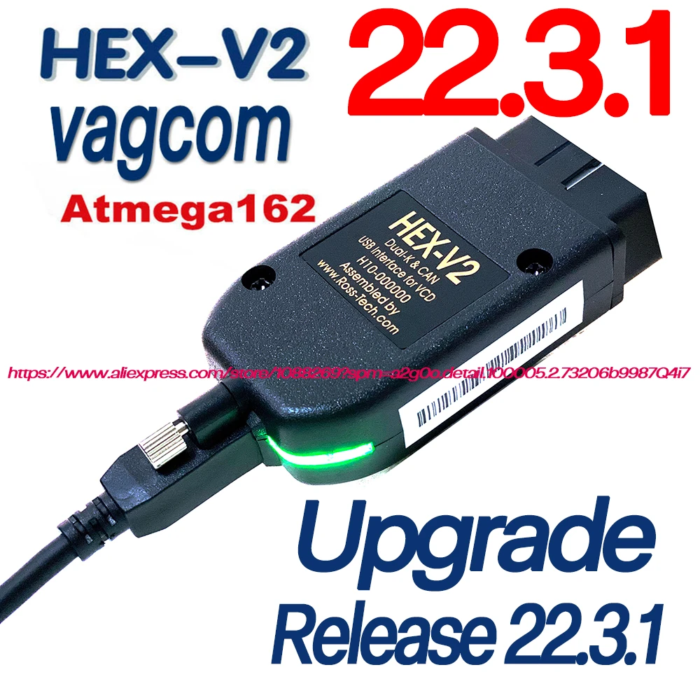 2022 Popolar VAGCOM 22.3.1 Obd2 Scanner  HEX V2 VAG COM 21.9 FOR VW AUDI Skoda Seat ATMEGA162 Multi-language VAG COM VCDS HEX V2 Car Water Temperature Gauge Mechanical