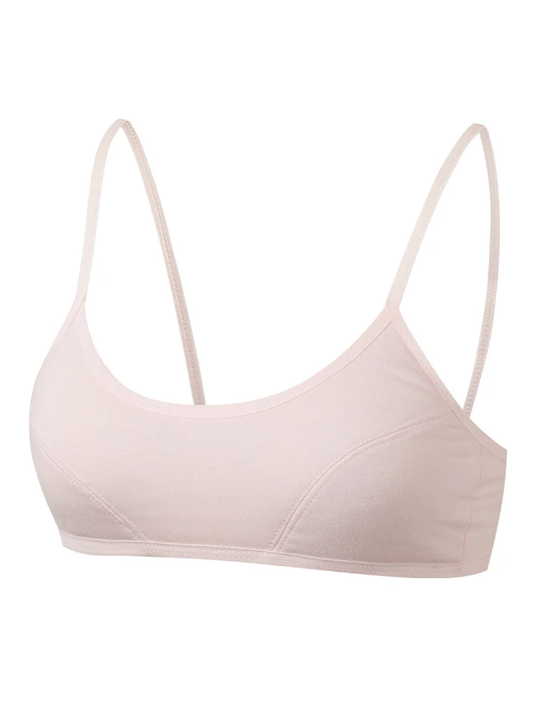 LJMOFA 8-16T Child Girls Bra Solid Color Young Girls Student No Rims Underwear Training Puberty Simple Undergarment Clothes B240