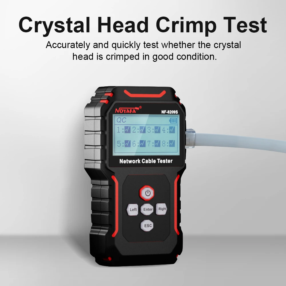 Noyafa Network Cable Tester NF-8209S Cable Tracker LCD Display Poe Checker Cat5 Cat6 Measure Length Wiremap Tester, network cable tester
