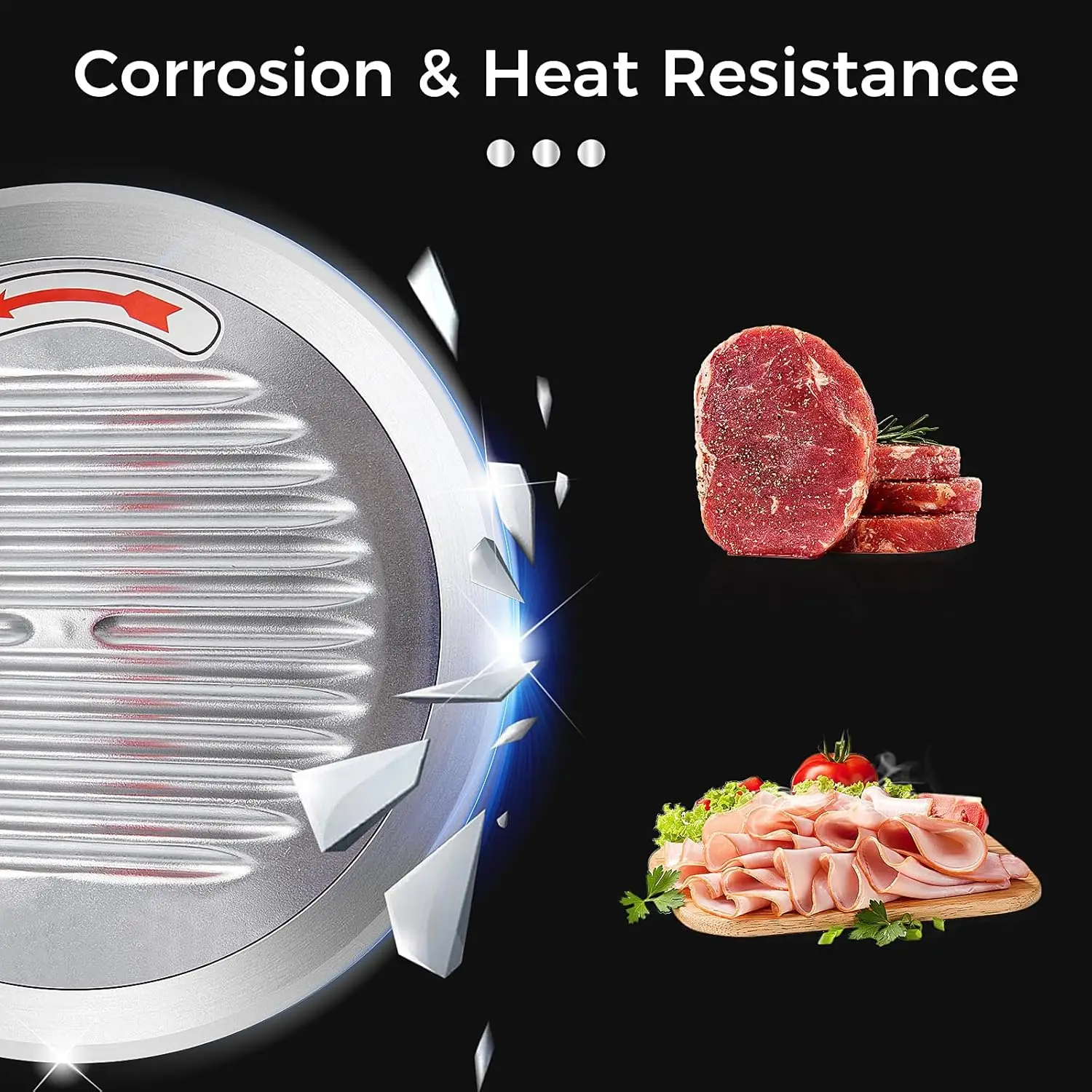Commercial Meat Slicer - 240W Frozen Meat Cheese Deli Slicer with 10" Stainless Steel Removable Blade, Semi-Auto Meat Slicer 6