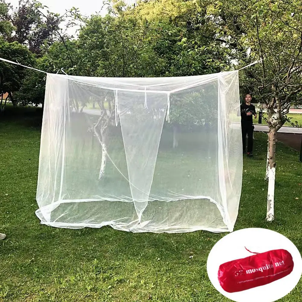 Portable Outdoor Camping Mosquito Net Easy Assembly Lightweight Breathable Bed Canopy With Single/double Door