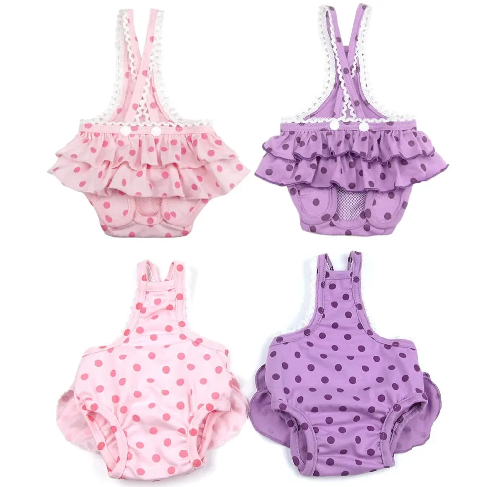 Female Dog Diaper Washable Menstrual Panties Dogs Nappy Sanitary Pants Physiological Underwear Dot Print Shorts Puppy Pants pet diapers dog diapers dog nappies dog shorts
