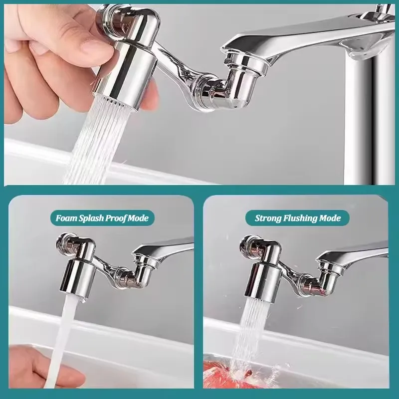 1440° Metal Universal Rotation Faucet Aerator Bubbler Nozzle Kitchen Tap Sprayer Head Adaptor Washbasin Faucet Extender NEW 3