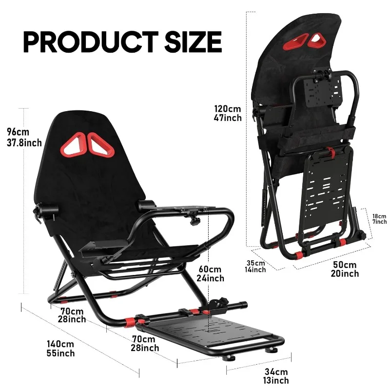 Racing Simulator Cockpit for or Thrustmaster T248X T248 T300 T150 458 TX Xbox PS5 PS4 PC (Black) 6
