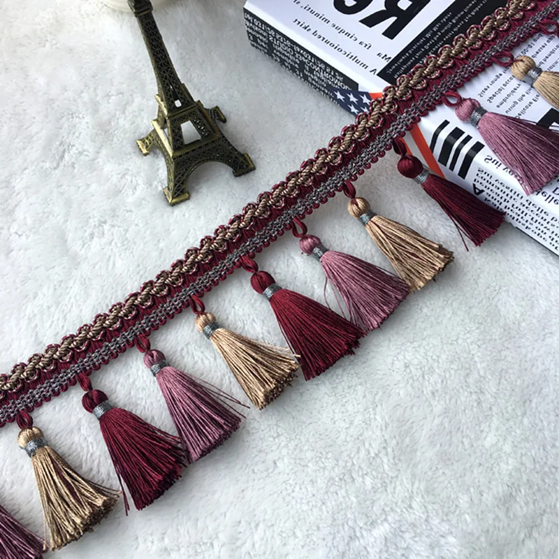 European Style Curtain Tassel Lace Trims Fabric Diy Sewing Accessories Fringe Sofa Upholstery Decor Material Craft 1/2/3 Meter