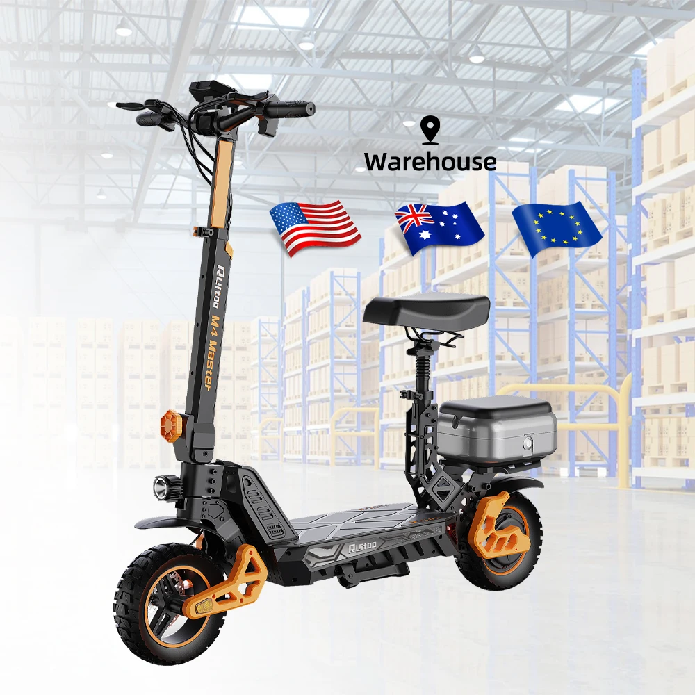Adult Off-Road Electric Scooter 1500w Motor 52v15.6ah 10-inch Tires with Seats and Boxes Ritu M4 Master China Warehouse