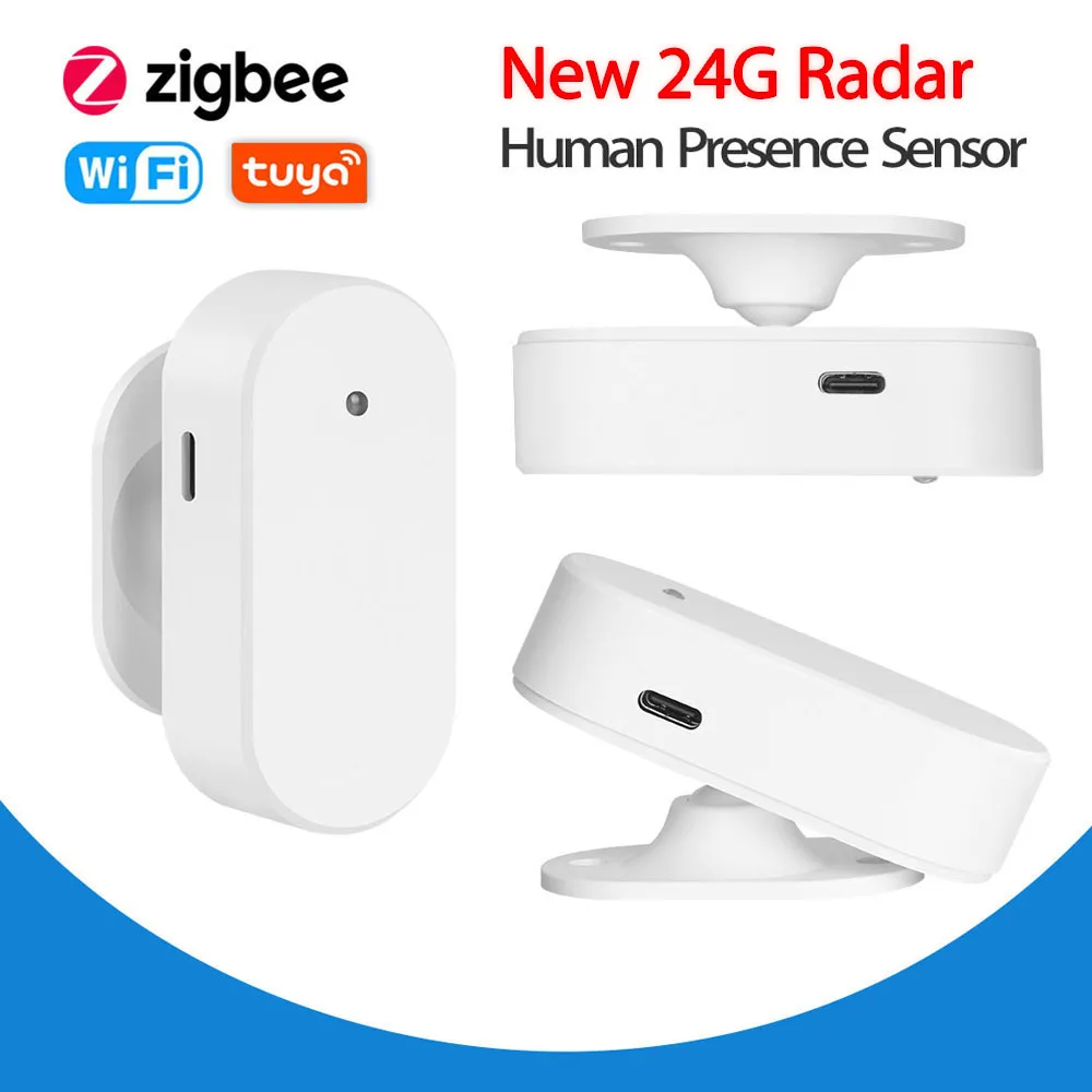 Tuya WiFi Zigbee Human Presence Detector 5.8G/24G Radar Distance Detection Smart Human Body PIR Sensor Support Home Assistant motion sensor human presence sensor pir motion sensor pir sensor switch motion sensor switch infrared detector sensor