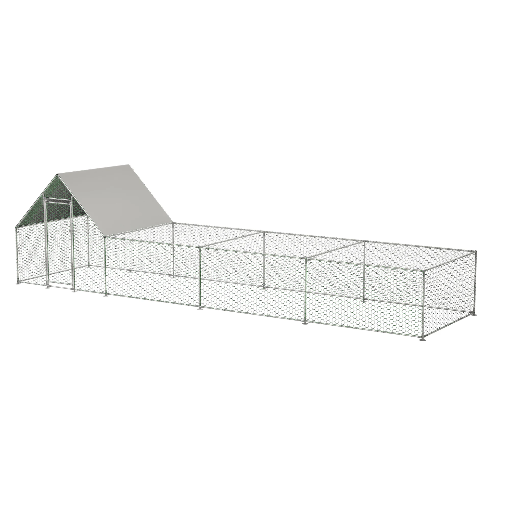 Large Metal Chicken Coop Walk-in Chicken Run Galvanized Wire Poultry Hen Pen Cage chicken coop door