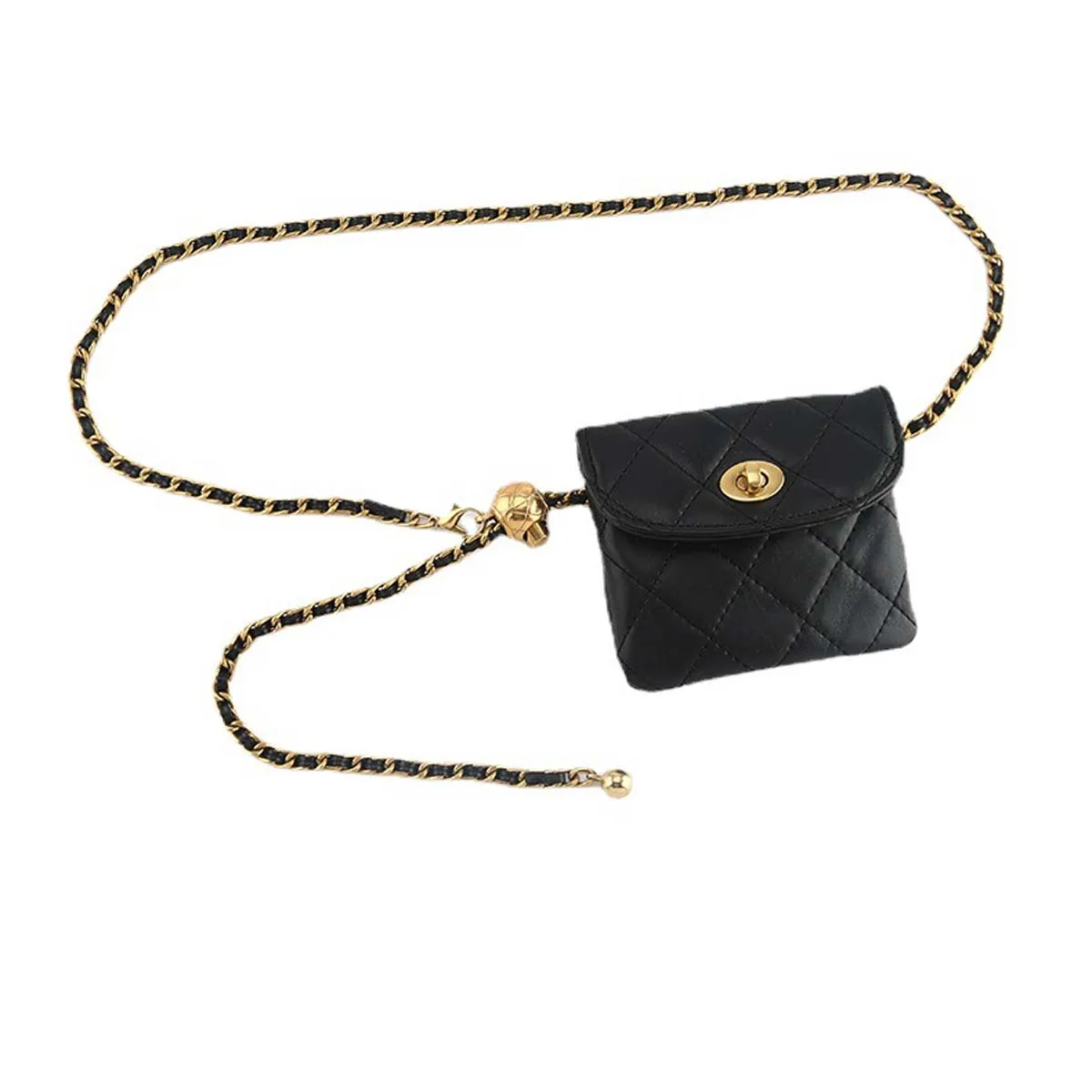 New Small Golden Ball Waist Chain Bag Female French Small Incense