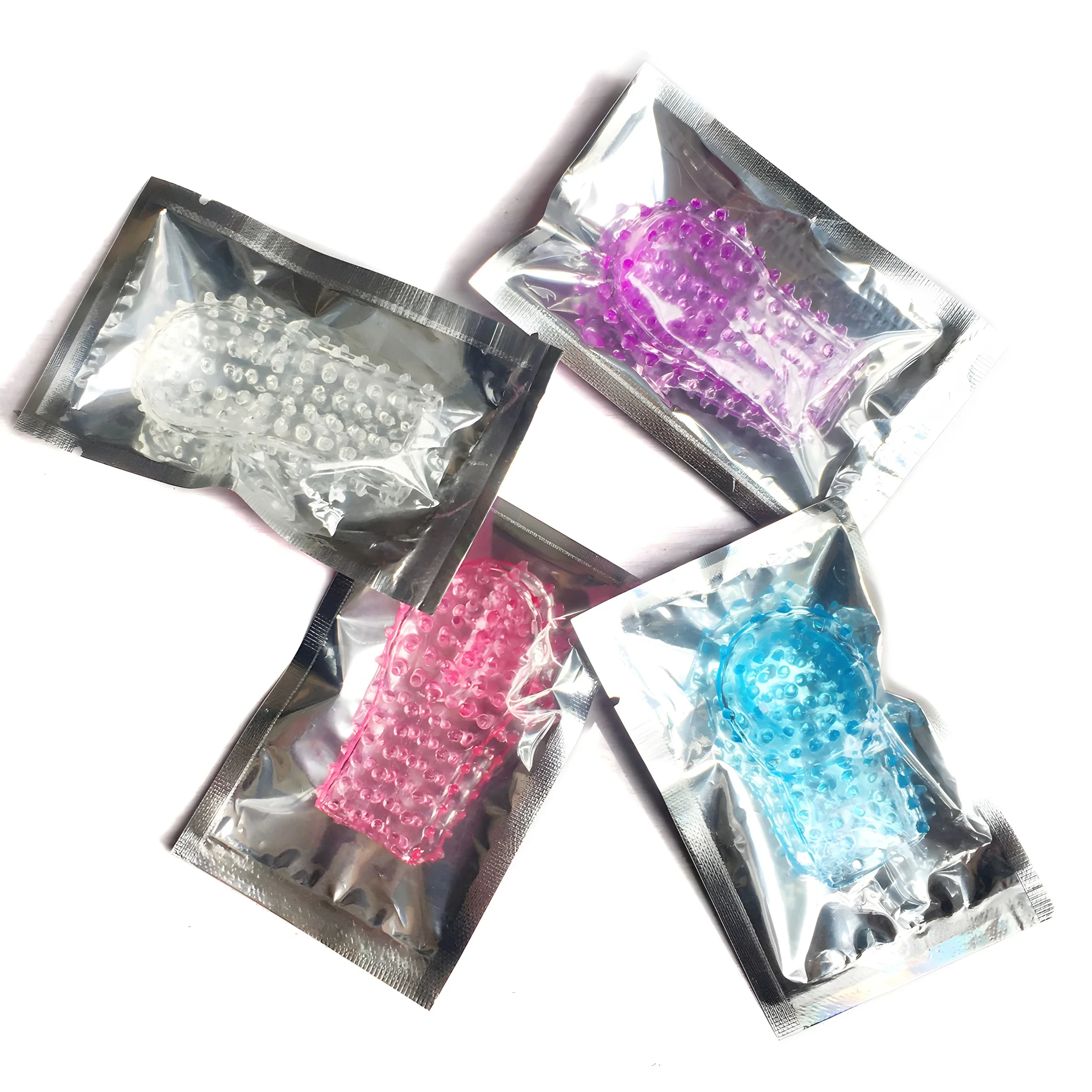 Sex Toy Couples Silicone Sex Finger Cots Tooth Bumps Multi-Angle Stimulation G-spot Finger Extension Massage Vaginal Orgasm