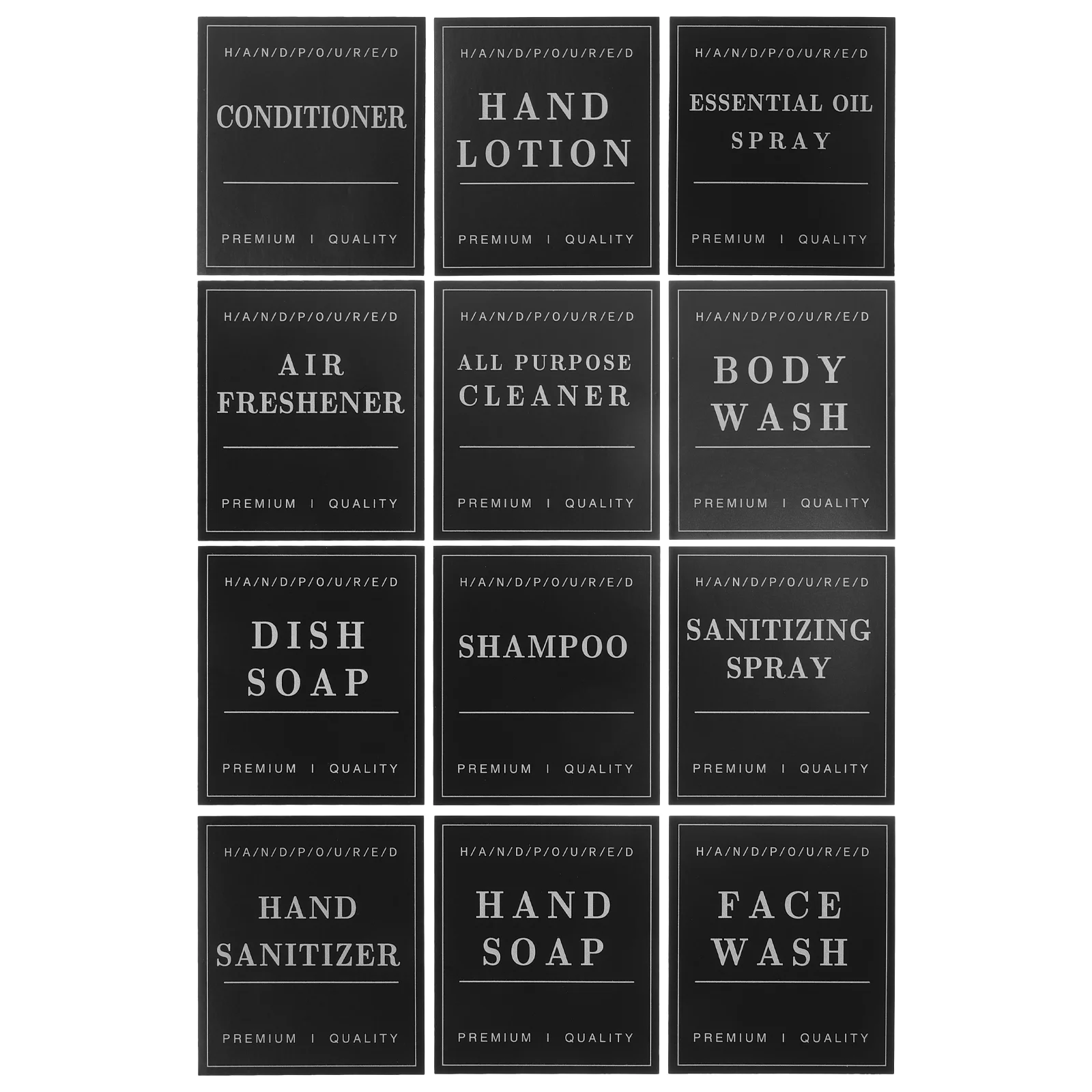 

Bathroom Labels Set Waterproof Refillable Bottles Stickers For Dish Soap Body Wash Conditioner Shampoo Display