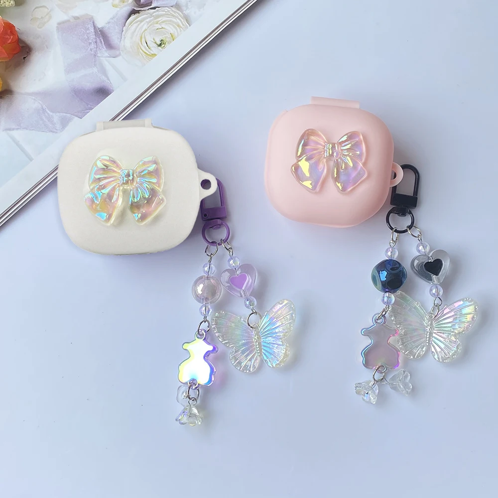 Cartoon For Jbl Live Pro 2 Tws Custodia Luxury Butterfly Portachiavi Custodia In Silicone Per Jbl Live Pro + Custodia Per Auricolari Per Jbl Live Free