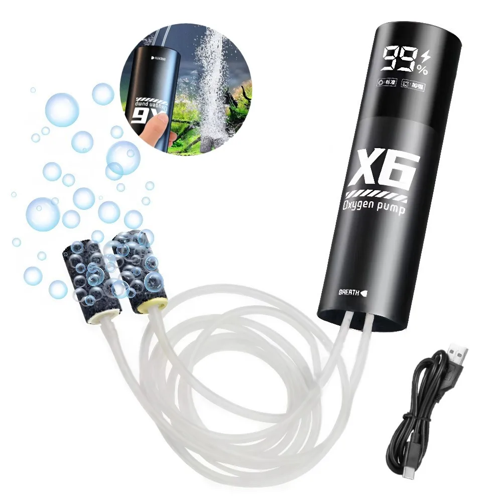 الصيد مضخة أكسجين مضخة هواء USB قابلة للشحن الهواء الفوار خزان الأسماك مهوية ثنائي الغرض مضخة مياه الأكسجين معدات الصيد