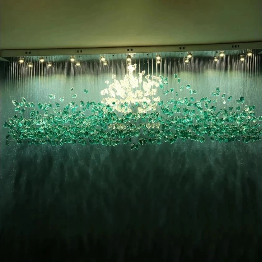 Lampadario moderno a LED in cristallo di pietra per soggiorno Lobby grandi apparecchi di illuminazione Cristal di lusso lampade a sospensione per interni e decorazioni per la casa