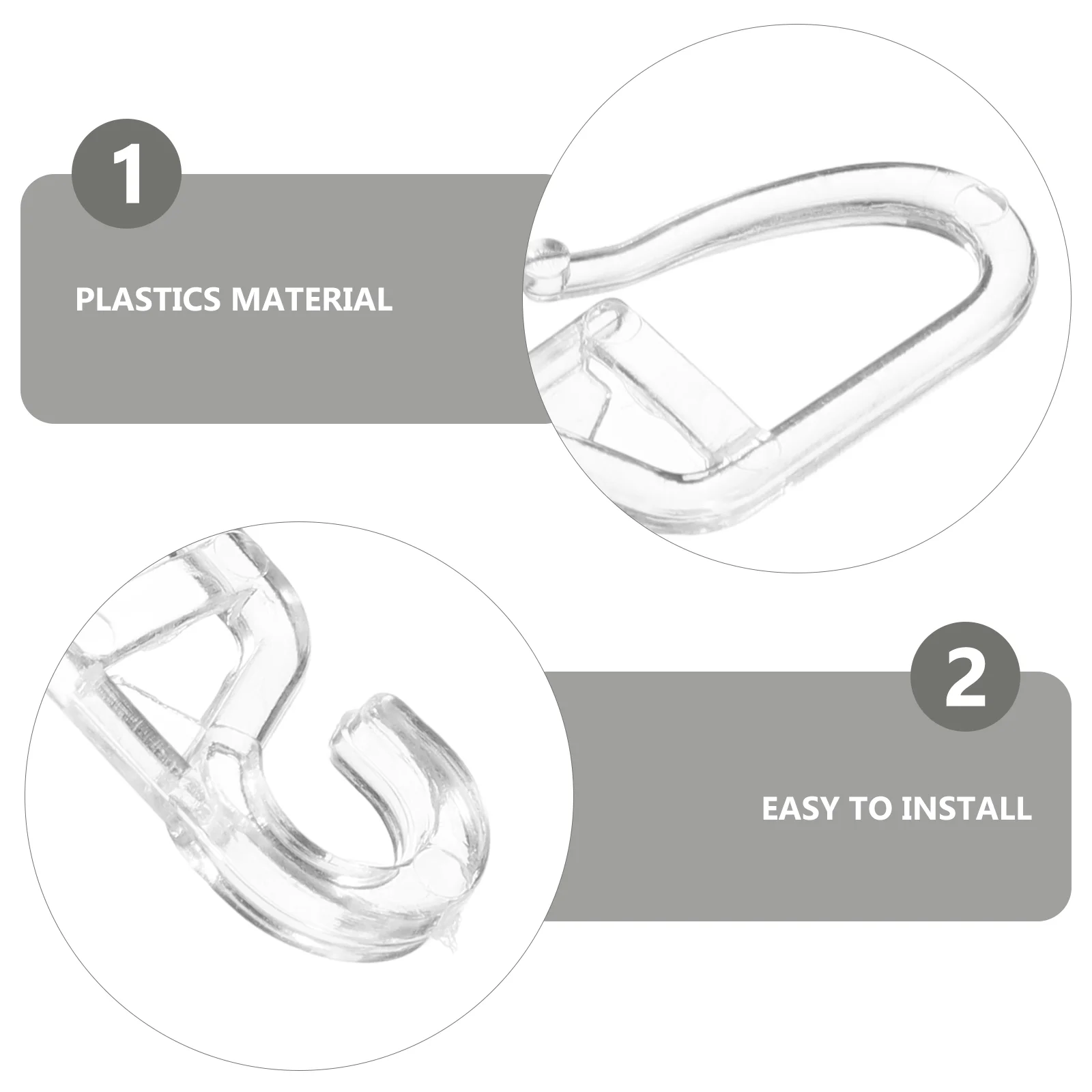 Plastic Sliding Hooks for Bedroom Bathroom Curtains