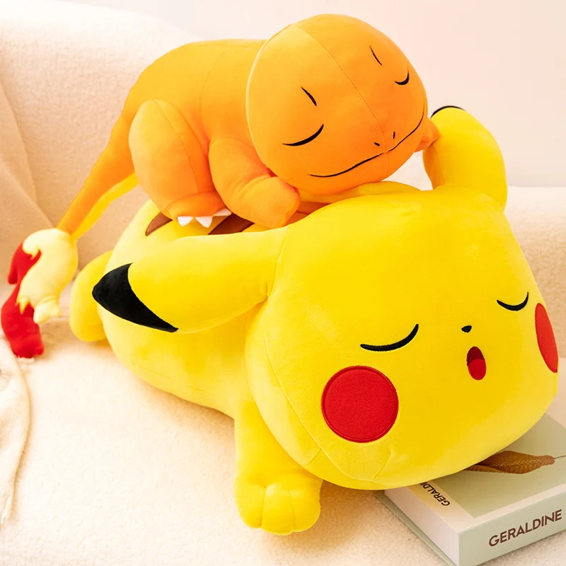 35-60Cm Cute Pokemon Charmander Pikachu Peluche Anime Cartoon Charmander Pikachu Doll Baby Sleeping Pillow Bambini Regali Di Compleanno