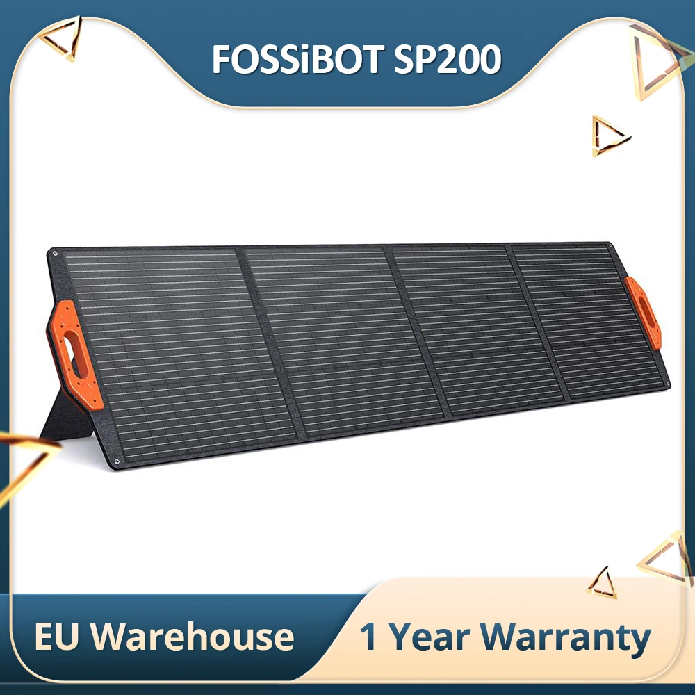 Pannello Solare Pieghevole Fossibot Sp200 18V 200W Con Maniglia Magnetica, Efficienza Del 23.4%, Centrale Elettrica Con Supporto Regolabile Impermeabi
