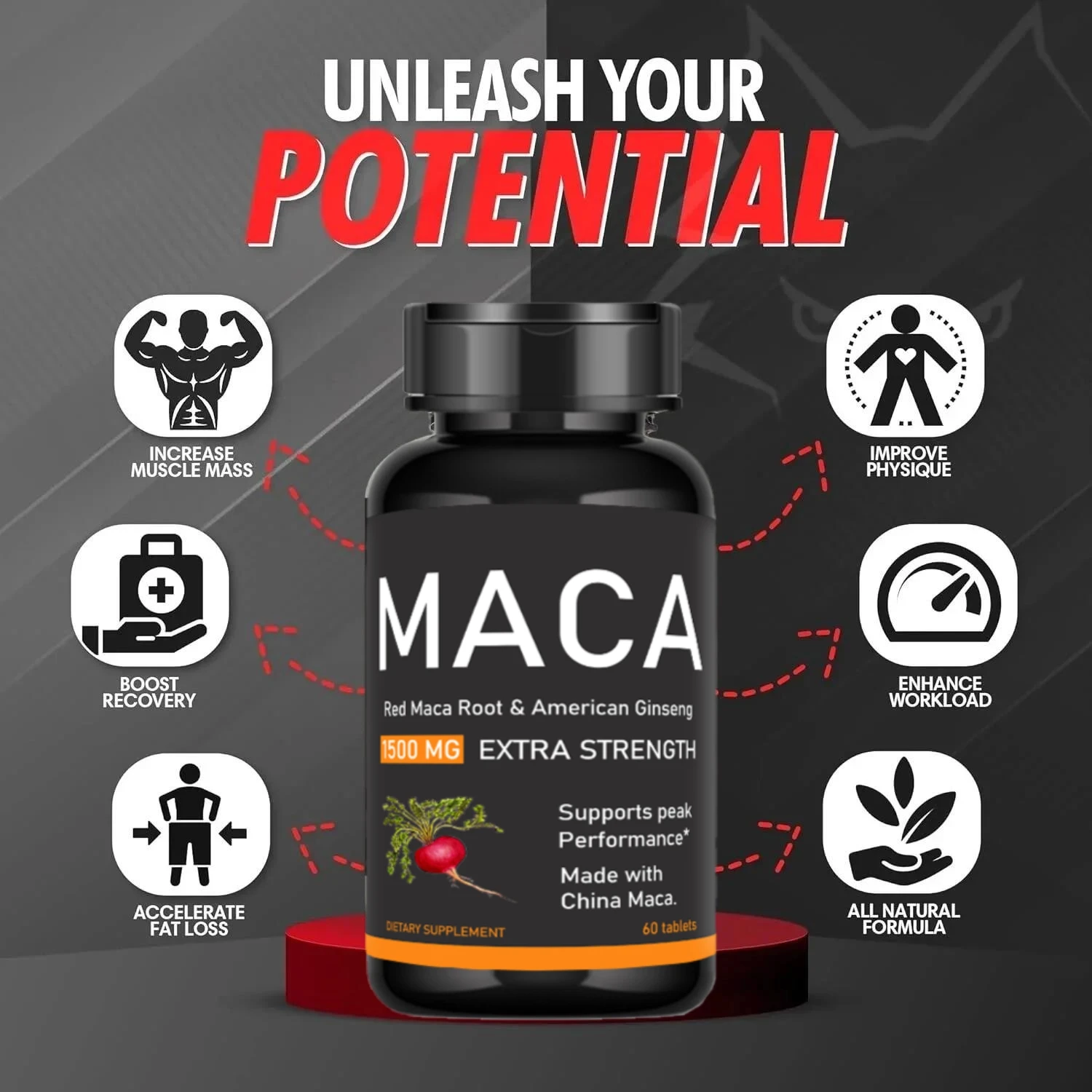 Ginseng Capsules Herbal Ginseng Pill Epimedium and American Ginseng Capsules Natural Vitality Supplement for Reproductive Health Support