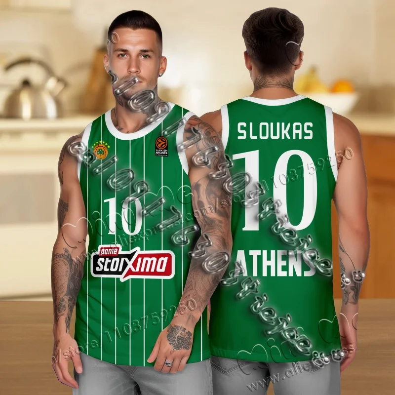 Panathinaitkos Basketball Jersey Fan Special Jersey Kit Greece Men Summer Basketball Sports Vest TShirt sports shirt