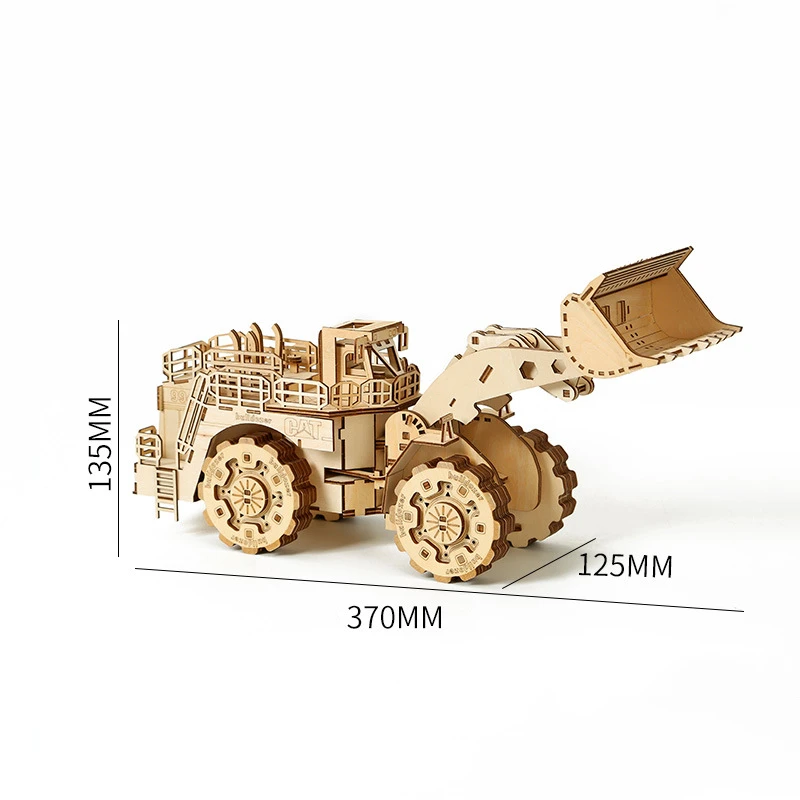 Running Car 3D Puzzles Model Kits Forklift Bulldozer Car Model 3D Wooden Puzzle Toys for Adults Assembly Toy Home Decor 4