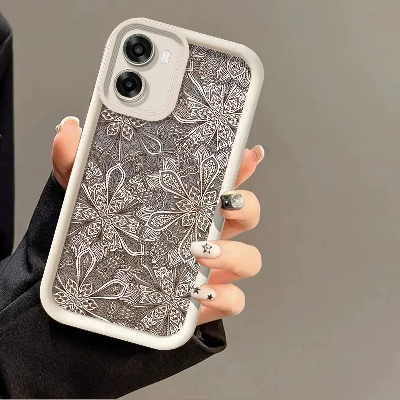 Flexible Silicone Shockproof Protective Cover with Floral Print Pattern
