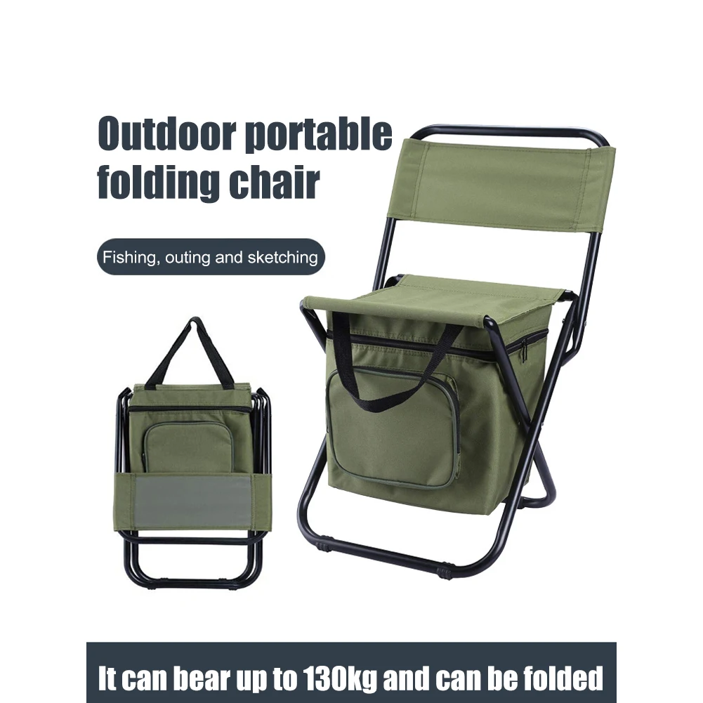 Portable Outdoor Folding Chair with Cooler Bag - Perfect for Hiking,  Camping, Fishing and BBQ (128 characters) - AliExpress