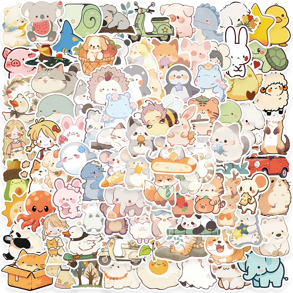

10/30/50/100PCS Cute Cartoon Mix Animal Stickers Decal Laptop Guitar Motorcycle Phone Luggage Car DIY Sticker Fun for Kid Gift