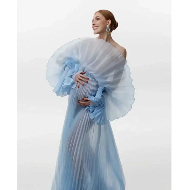 فستان أنيق لالتقاط الصور مع تفاصيل مطوية، فستان اس...